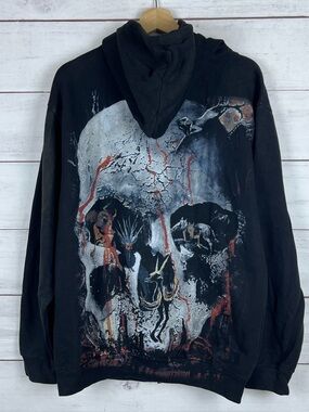 Slayer Metal Band SOUTH OF HEAVEN Full Zip Hoodie Size Medium 2009 Fading